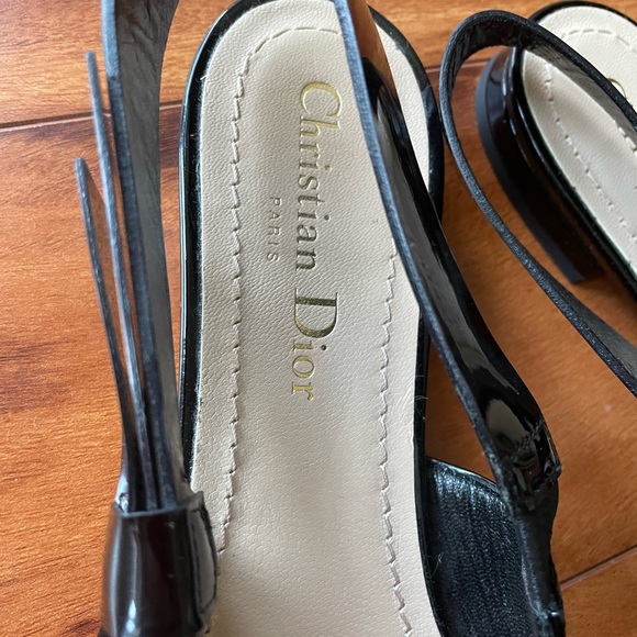 Dior Patent Leather bow slingback shoes size 39 - Picture 4 of 9